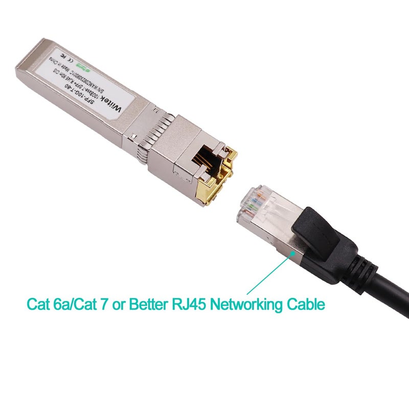 Wiitek 80 متر، وحدات SFP+ إلى RJ45 بسرعة 10Gbps، محول Ethernet RJ45 إلى SFP+ بسرعة 2.5G/5G/10GBase-T، متوافق مع Cisco SFP-10G-T-X، Ubiquiti، Netgear، Mikrotik، Unifi والمزيد - Image 4
